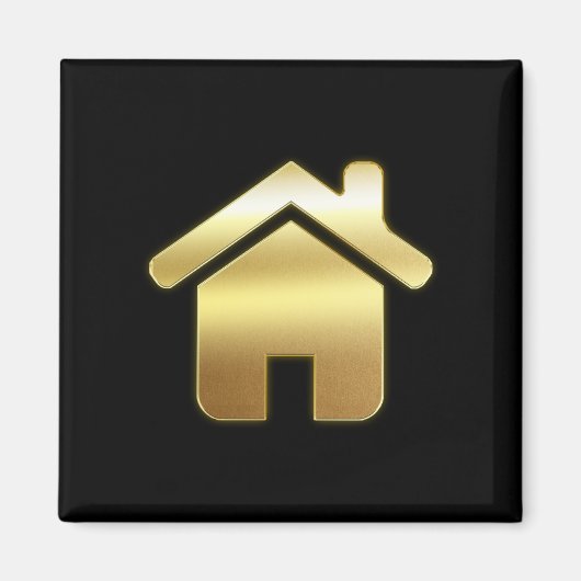 Das elegante Gold House Symbol Real Anwesen Design Magnet (Vorne)