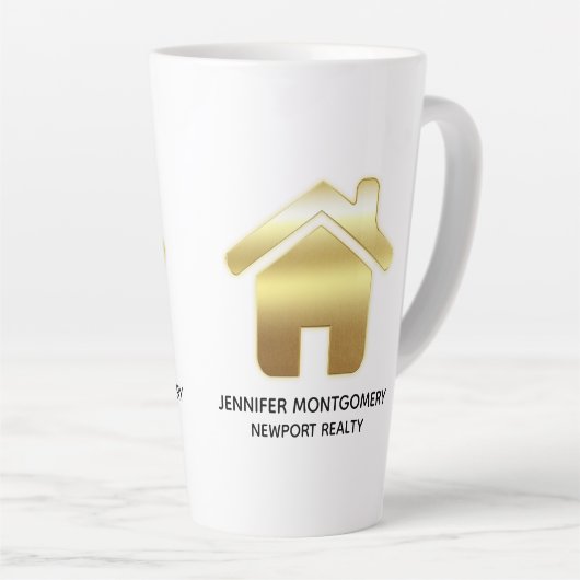 Das elegante Gold House Symbol Real Anwesen Design Milchtasse (Rechte Ecke)