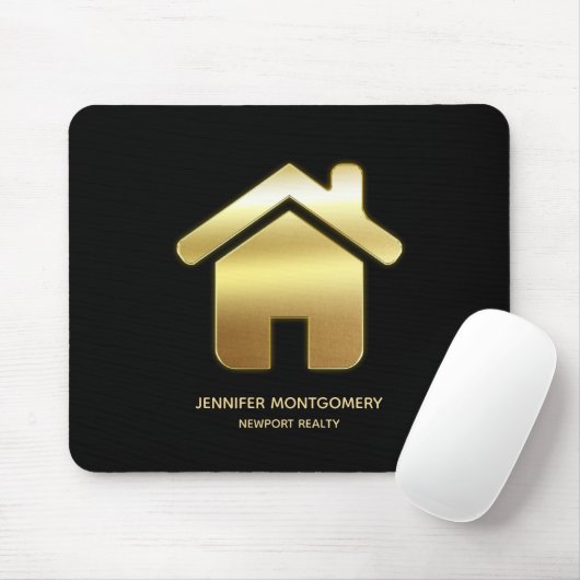 Das elegante Gold House Symbol Real Anwesen Design Mousepad (Mit Mouse)