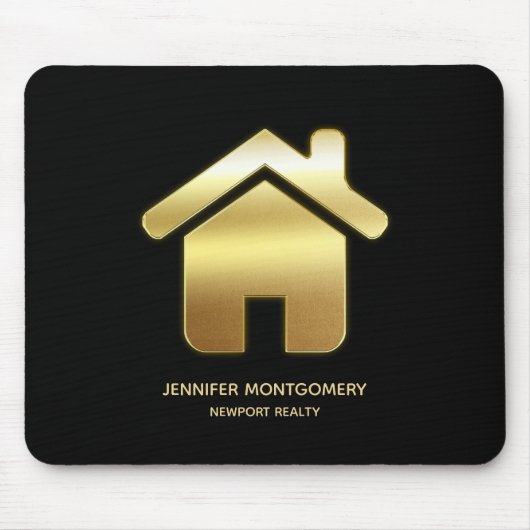 Das elegante Gold House Symbol Real Anwesen Design Mousepad (Vorne)