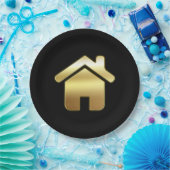 Das elegante Gold House Symbol Real Anwesen Design Pappteller (Party)
