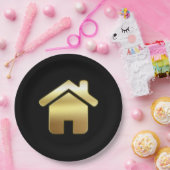 Das elegante Gold House Symbol Real Anwesen Design Pappteller (Party)