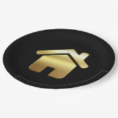 Das elegante Gold House Symbol Real Anwesen Design Pappteller (Schrägansicht)