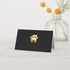 Das elegante Gold House Symbol Real Anwesen Design Platzkarte