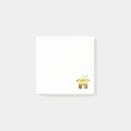 Das elegante Gold House Symbol Real Anwesen Design Post-it Klebezettel (Vorderseite)
