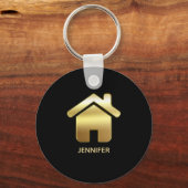 Das elegante Gold House Symbol Real Anwesen Design Schlüsselanhänger (Vorderseite)
