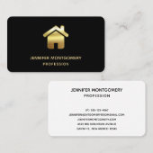 Das elegante Gold House Symbol Real Anwesen Design Visitenkarte (Vorne/Hinten)
