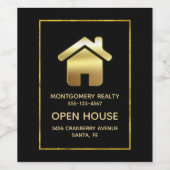 Das elegante Gold House Symbol Real Anwesen Design Weinetikett (Einzelnes Label)
