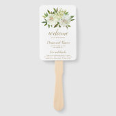 Das elegante Goldmedaille White Floral Modern Wedd Fächer (Vorderseite)
