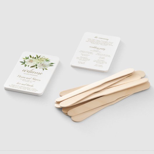 Das elegante Goldmedaille White Floral Modern Wedd Fächer (Non-assembled)