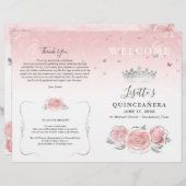 Das elegante hellrosa und silberfarbene Quinceaner (Vorne/Hinten)