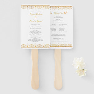 Das elegante indische Hochzeitsprogramm Gold Patte Fächer