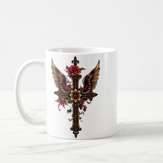 Das elegante Kreuz Kaffeetasse (Links)