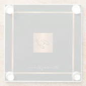 Das elegante, moderne schwarze Gold in Monogram Glasuntersetzer (Rückseite)
