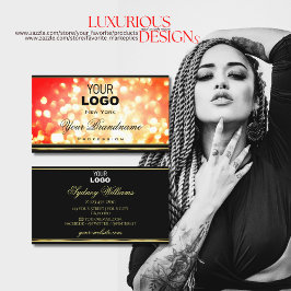 Das elegante Red Gold Sparkle Glitzer Logo Black M Visitenkarte