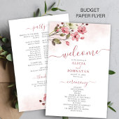 Das elegante, rosa Blumenfest-Programm Flyer