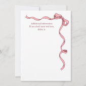 Das elegante rosa Party der Frauen Einladung (Rückseite)