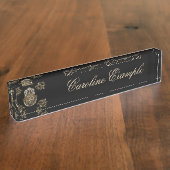 Das elegante Schild Ohm. Namensplakette (Seite)