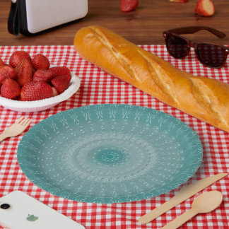 Das elegante Sea Blue Mandala Pappteller