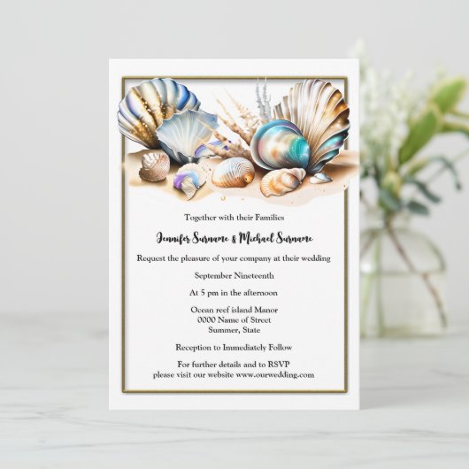 Das elegante Thema Wassersport am Strand Einladung (Stehend Vorderseite)