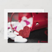 Das elegante Valentinstag Herz Feiertagspostkarte (Vorne/Hinten)