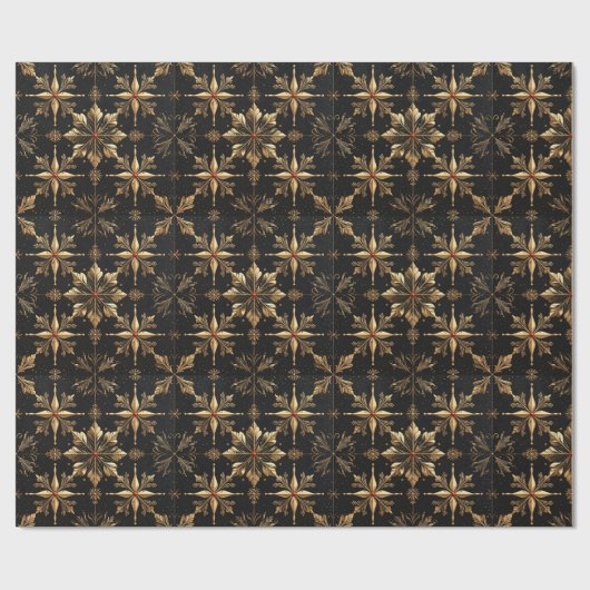 Das elegante Weihnachten - Schwarz Geschenkpapier (Flach)