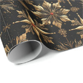 Das elegante Weihnachten - Schwarz Geschenkpapier (Rolleneckpunkt)