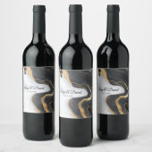 Das elegante Weinlabel Black and Gold Weinetikett (Flaschen)