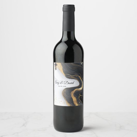 Das elegante Weinlabel Black and Gold Weinetikett (Vorderseite)