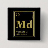 Das Element von Ihnen! Name-Gold periodisch Button (Vorderseite)