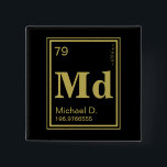 Das Element von Ihnen! Name-Gold periodisch Button<br><div class="desc">Nameknopf,  der das Goldelement auf der periodischen Tabelle mit Ihren Informationen ersetzen sie kennzeichnet.</div>