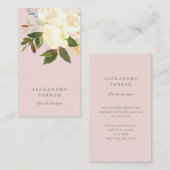 Das Elfenbein-Aquarell, das erröten mit Blumen ist Visitenkarte (Vorne/Hinten)