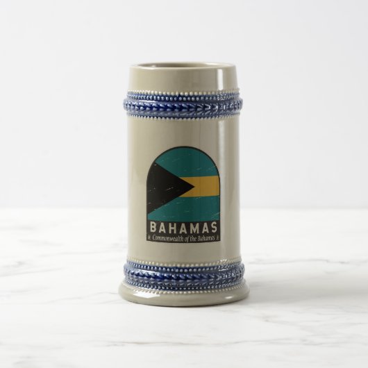 Das Emblem der Bahamas-Fahne erschütterte Vintag Bierglas (Mittel)