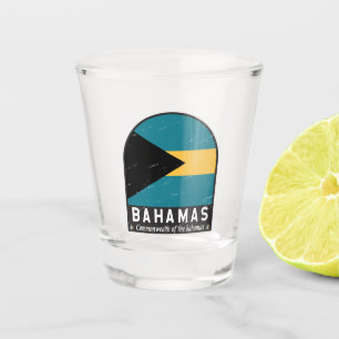 Das Emblem der Bahamas-Fahne erschütterte Vintag Schnapsglas
