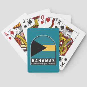 Das Emblem der Bahamas-Fahne erschütterte Vintag Spielkarten