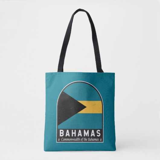 Das Emblem der Bahamas-Fahne erschütterte Vintag Tasche (Vorderseite)