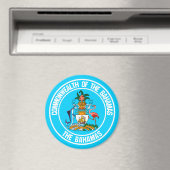 Das Emblem der Bahamas-Runde Magnet (In Situ (Geschirrspüler))