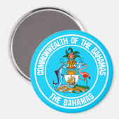 Das Emblem der Bahamas-Runde Magnet (Vorderseite/Rückseite)