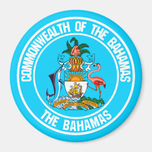 Das Emblem der Bahamas-Runde Magnet