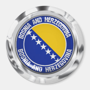Das Emblem der Bosnien-Herzegowina-Runde Magnet
