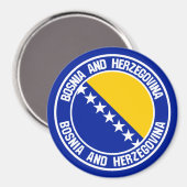 Das Emblem der Bosnien-Herzegowina-Runde Magnet (Vorderseite/Rückseite)