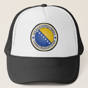 Das Emblem der Bosnien-Herzegowina-Runde Truckerkappe