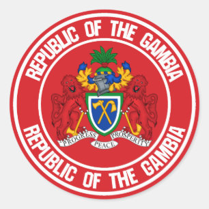 Das Emblem der Gambia-Runde Runder Aufkleber