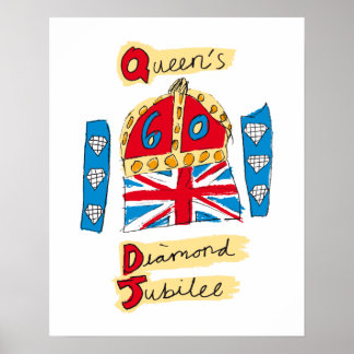 Das Emblem der Königin mit Diamant Jubiläum Poster
