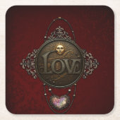 Das Emblem der Liebe. Rechteckiger Pappuntersetzer (Vorderseite)