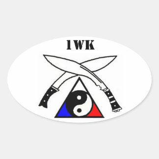 Das Emblem der One World Karate Association Ovaler Aufkleber