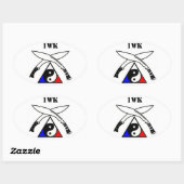 Das Emblem der One World Karate Association Ovaler Aufkleber (Blatt)