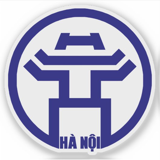 Das Emblem von Hanoi, Vietnam Aufkleber (Vorderseite)