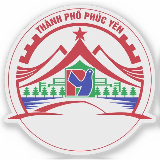 Das Emblem von Thành Phố Phúc Yên, Vietnam Aufkleber (Vorderseite)
