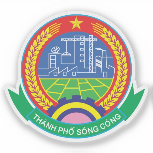 Das Emblem von Thành Phố Sông Công, Vietnam Aufkleber (Vorderseite)